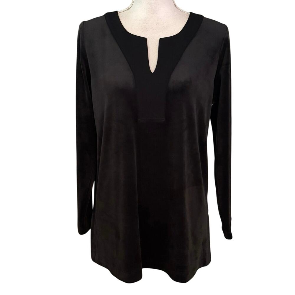 NEW Pure J Jill Size MP PM Medium Petite Velour Tunic Top Black